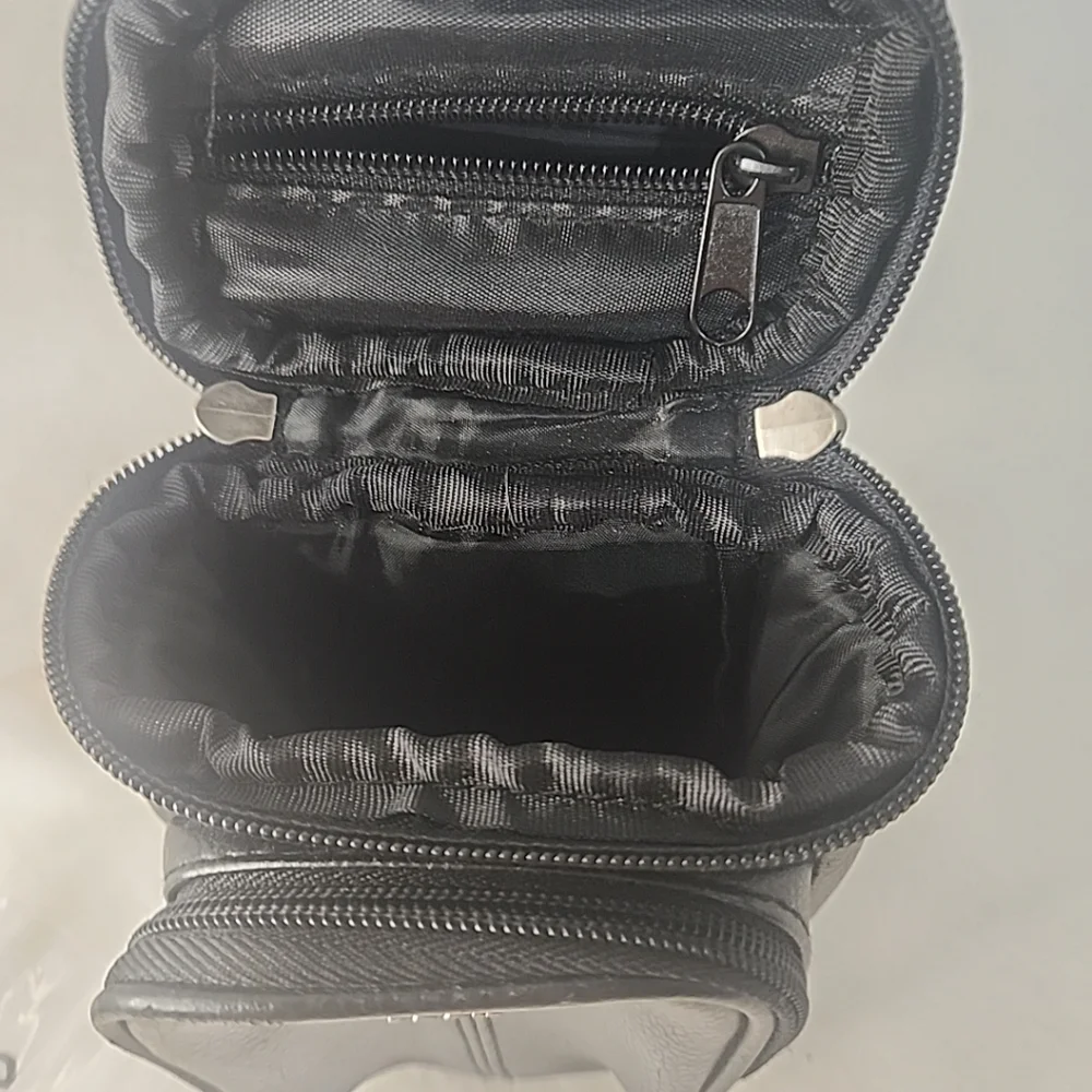 Icon Black Camara Case W/ Strap 7 In Tall And 4 In Wide.  4 Inches Interior Size